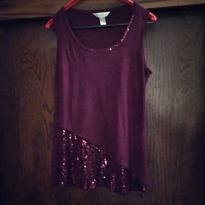 Maroon partial sequence party top.